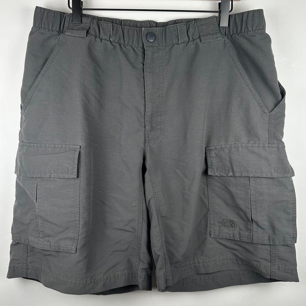 The North Face Mens Cargo Elastic Waist Outdoor Casual Hiking Grey Shorts Large